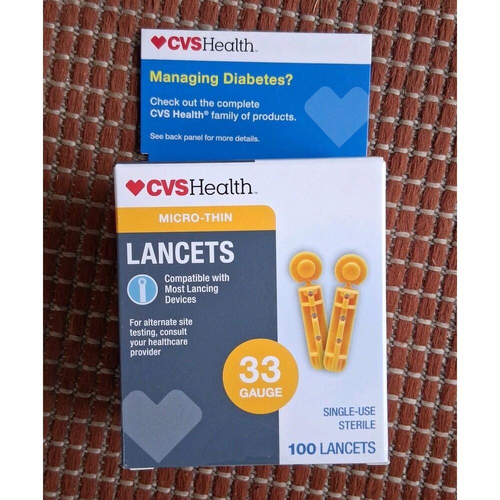 CVS Health Lancets 33 Gauge Micro-thin 100 Count  Exp 10/2030